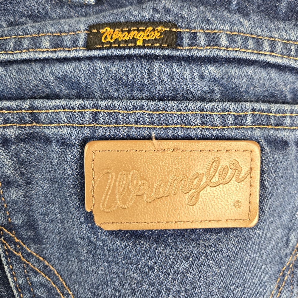 Vintage Wrangler Mens Straight Leg Blue Denim Jeans Size 35x34 - Picture 13 of 15